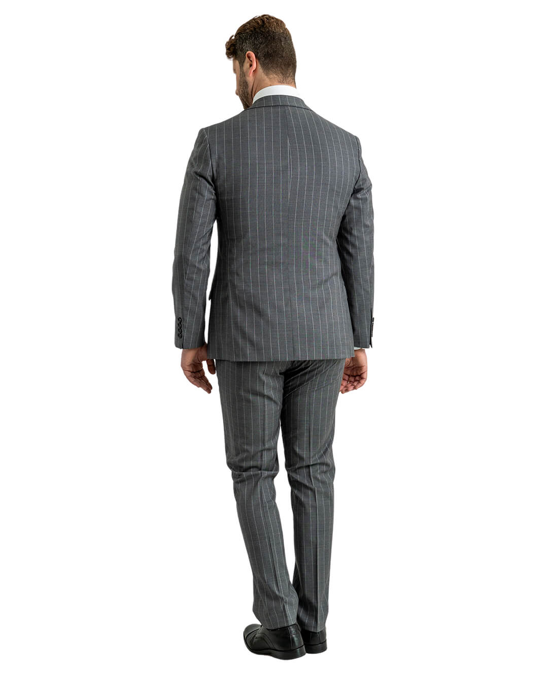 Grey Reda Super 100s Wide Subtle Stripe Suit