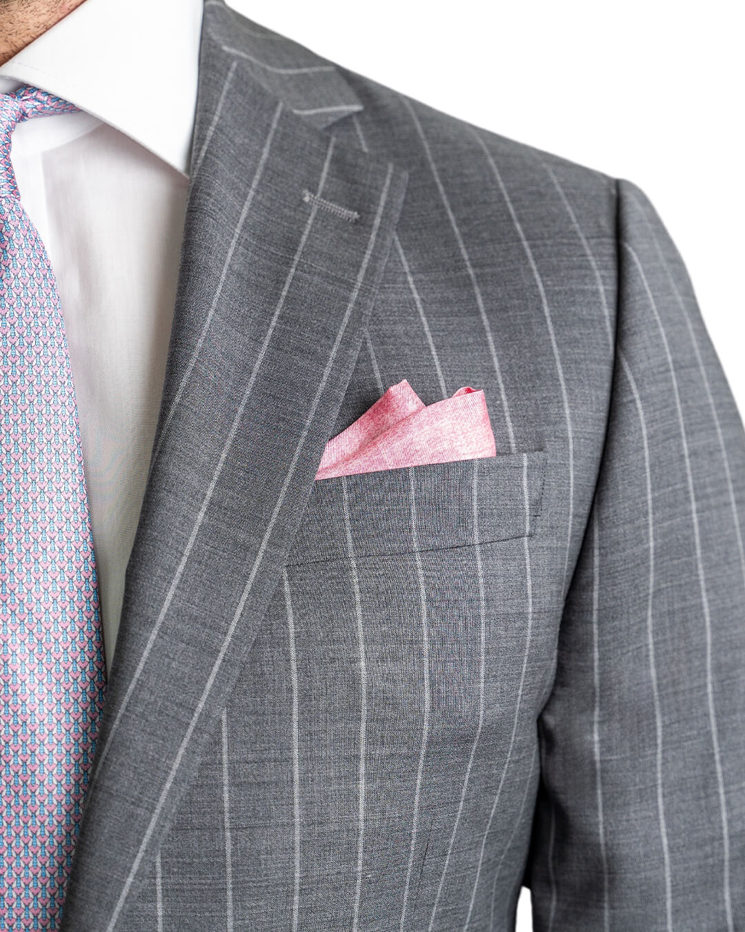 Grey Reda Super 100s Wide Subtle Stripe Suit