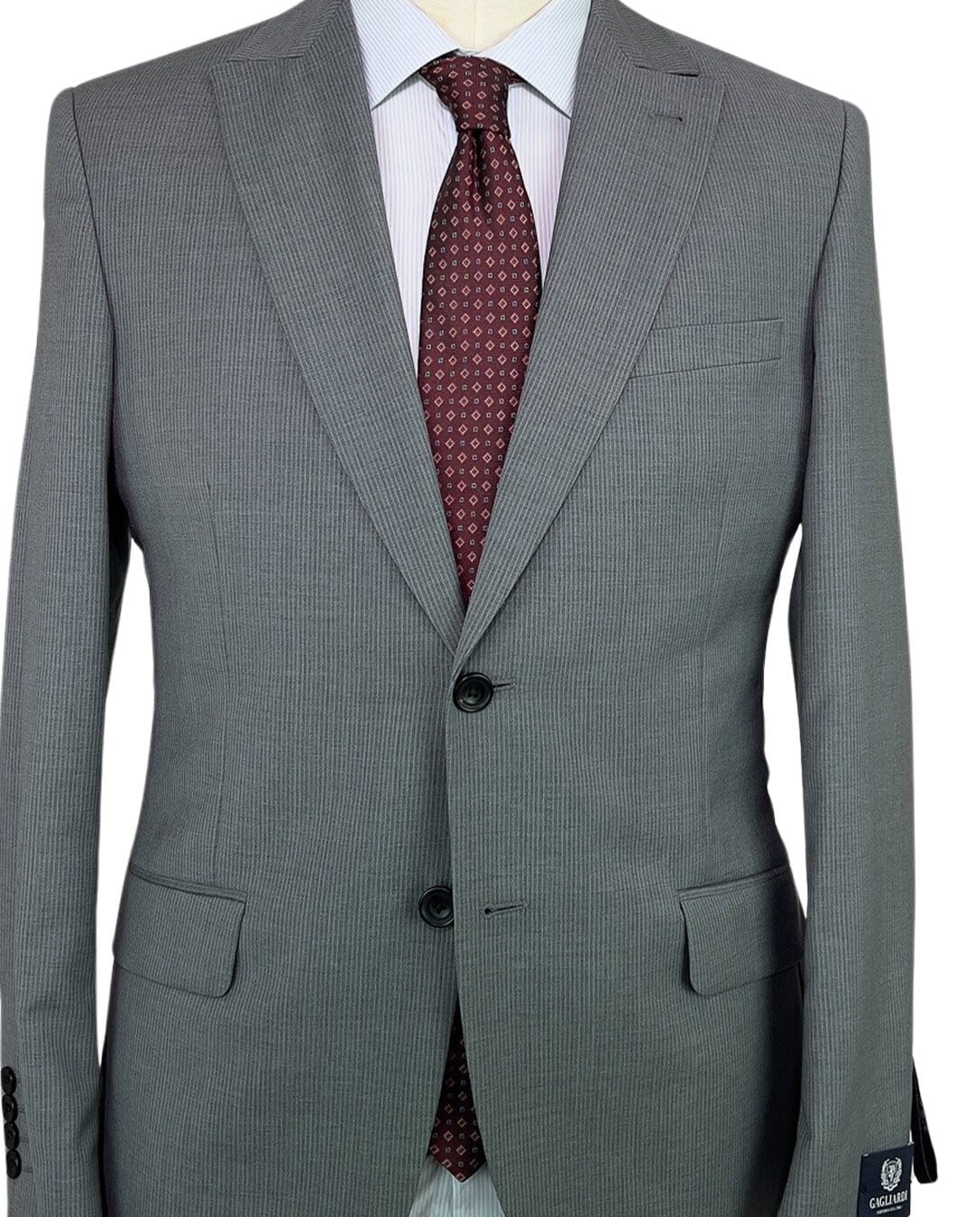 Light Grey Striped Two Piece Suit