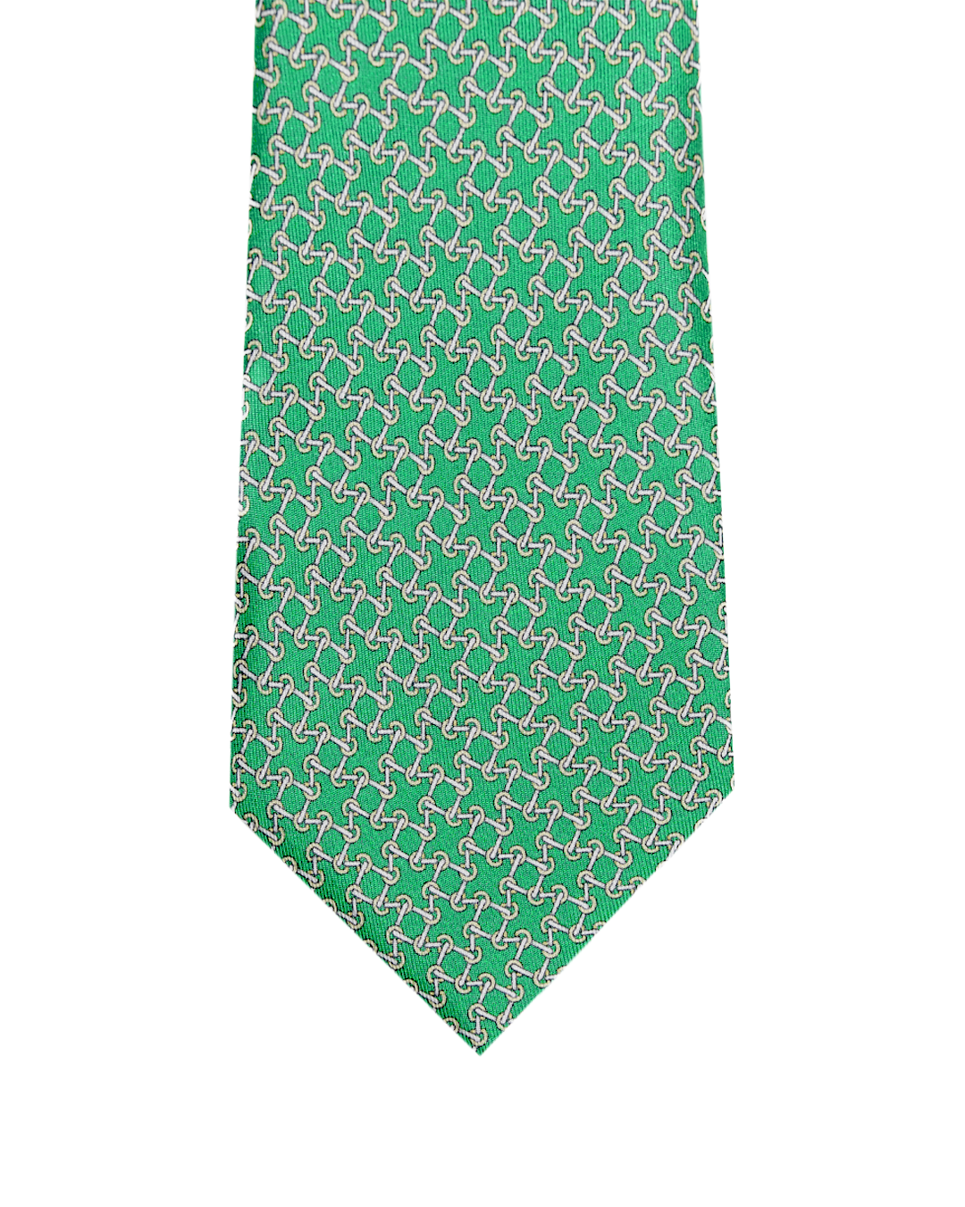 Green Chain Link Italian Silk Printed Tie