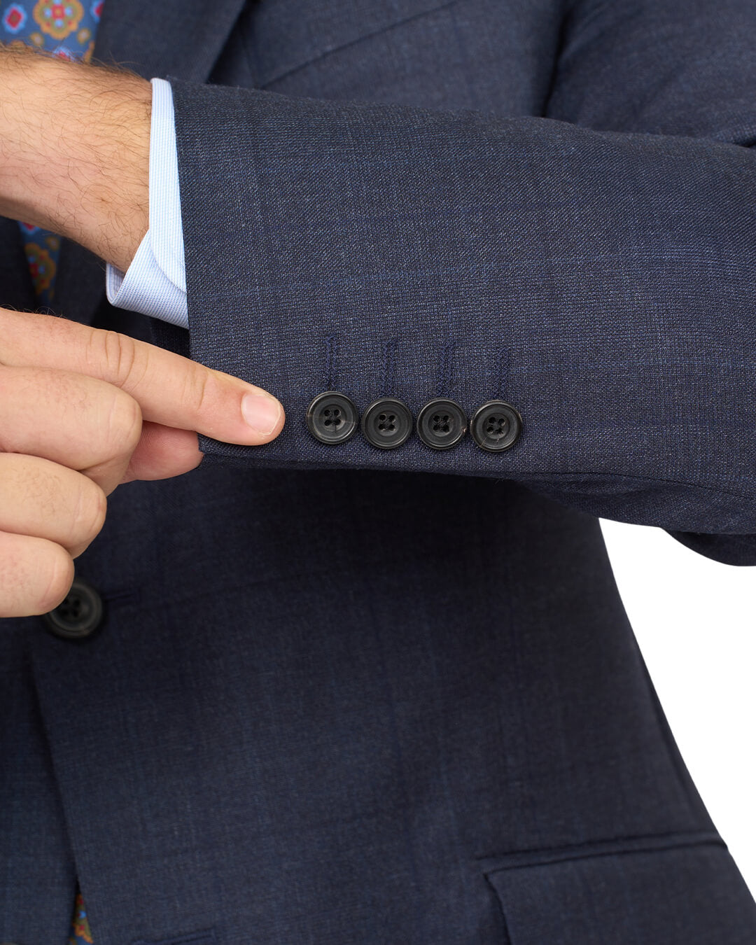 Gagliardi Blue Check Sharkskin Suit