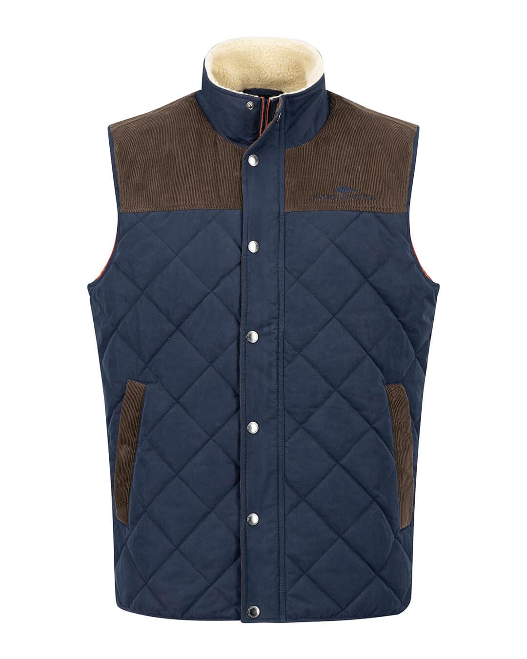 Fynch-Hatton Gilets Fabric Mix Vest Dark Navy F688 AW24 New  14092643F688