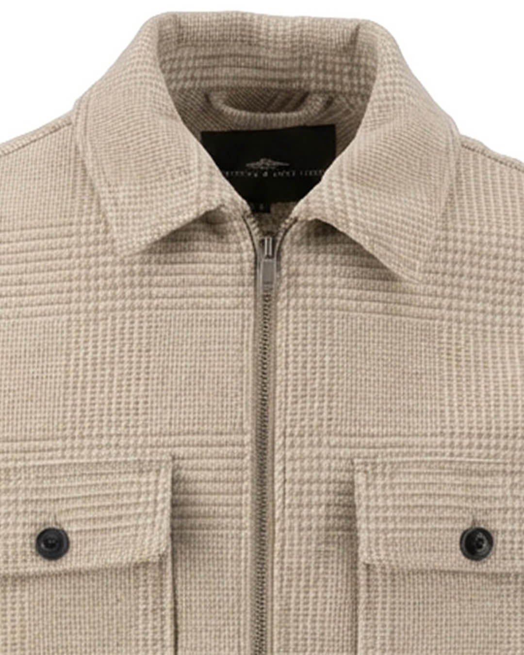 Fynch-Hatton Jackets Fynch-Hatton Beige Wool Check Overshirt