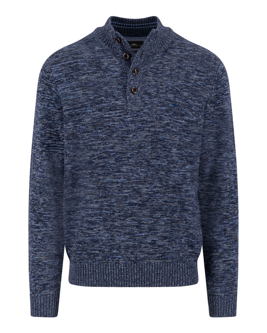 Fynch-Hatton Jumpers BUTTONED TROYER TWISTED MOULINE NAVY F690
