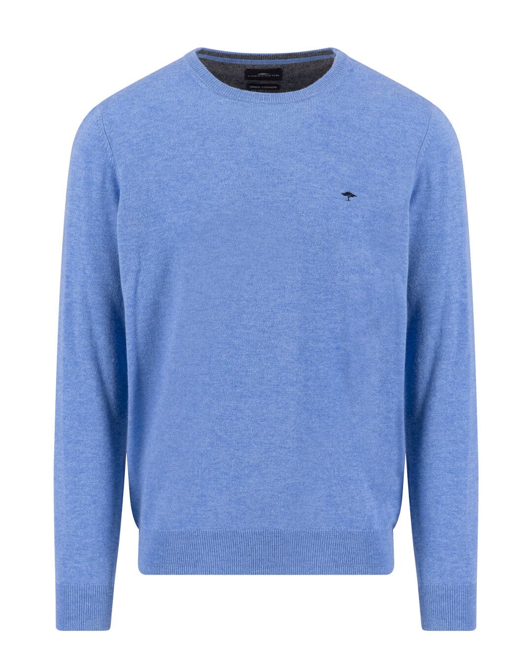 Fynch-Hatton Jumpers Fynch-Hatton Blue O-Neck Merino Cashmere Jumper