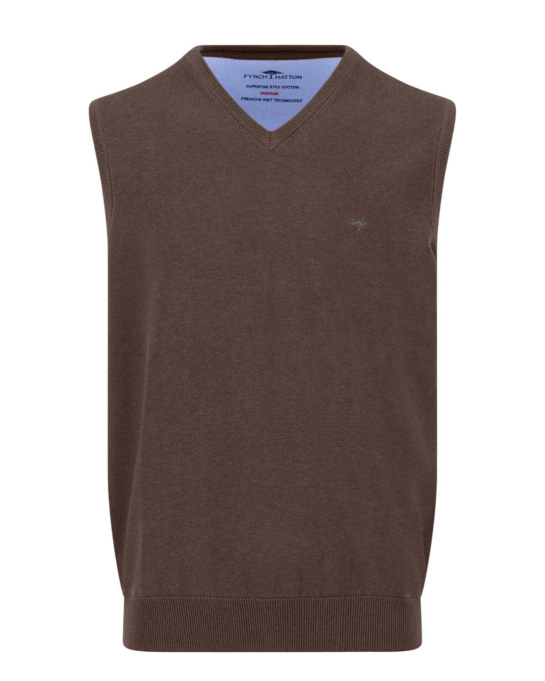 Fynch-Hatton Jumpers Fynch-Hatton Brown Slipover Superfine Sweater