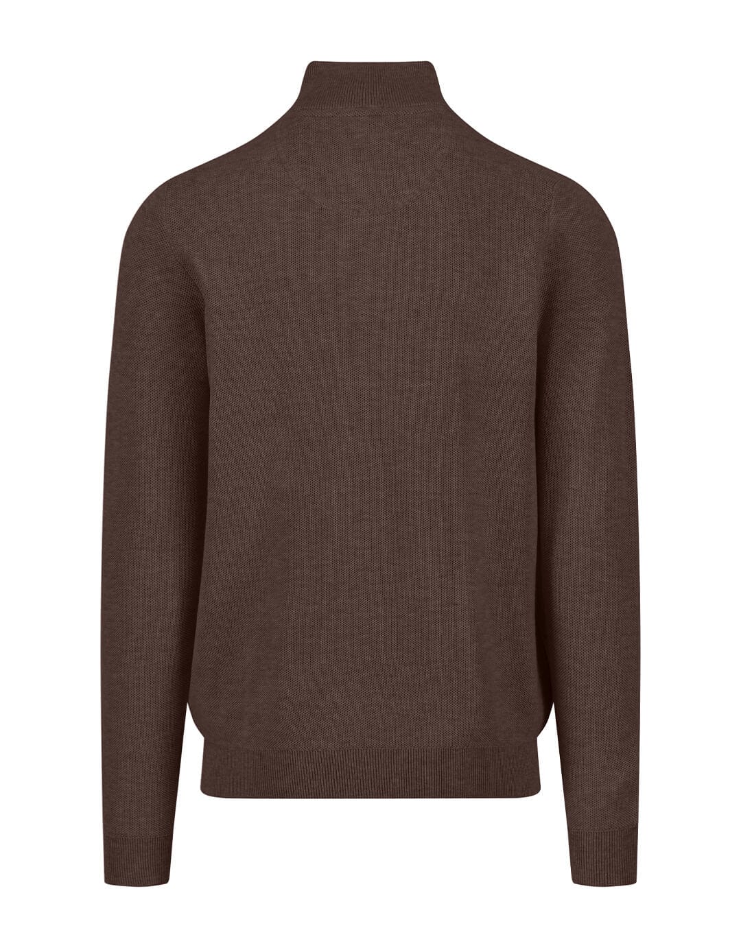 Fynch-Hatton Jumpers Fynch-Hatton Brown Troyer-Zip Structure Half-Zip Sweater