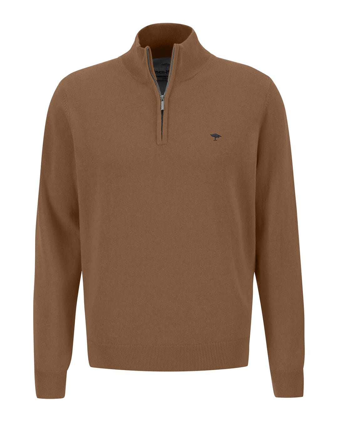 Fynch-Hatton Jumpers Fynch-Hatton Brown Zip Neck Jumper