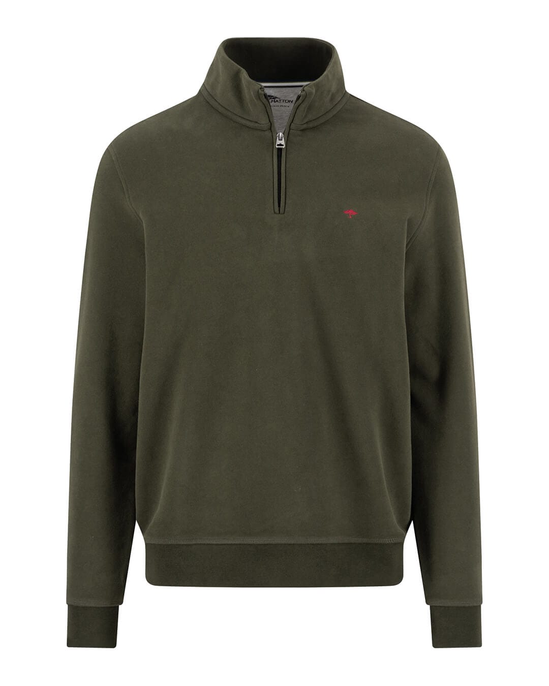 Fynch-Hatton Jumpers Fynch-Hatton Dark Green Sweat Half-Zip Jumper