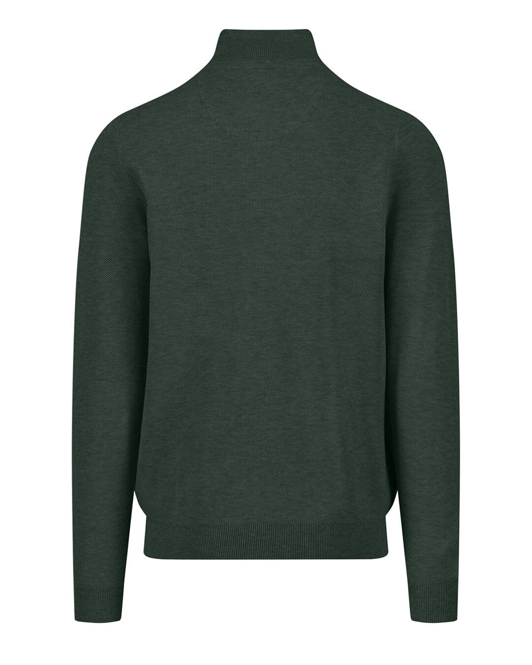 Fynch-Hatton Jumpers Fynch-Hatton Green Troyer-Zip Structure Half-Zip Sweater