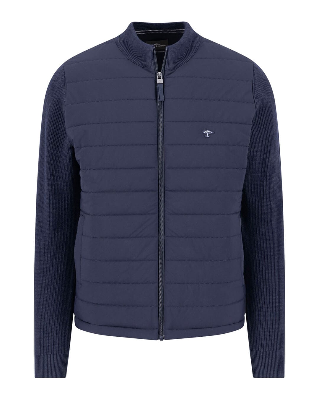Fynch-Hatton Jumpers Fynch-Hatton Navy Hybrid Cardigan Nylon Jumper