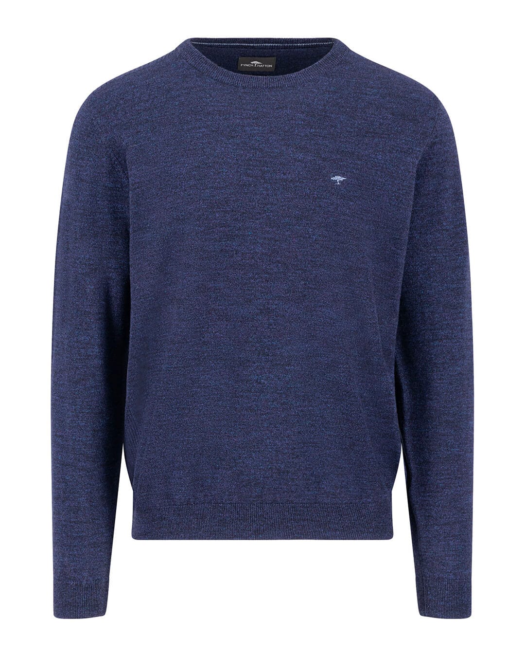 Fynch-Hatton Jumpers Fynch-Hatton Navy O-Neck Cotton Wool Sweater