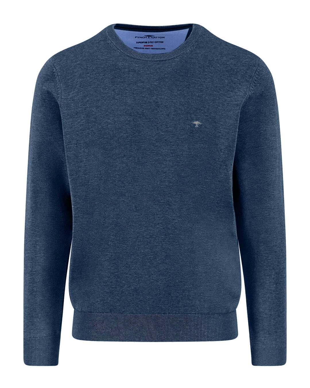 Fynch-Hatton Jumpers Fynch-Hatton Navy O-Neck Superfine Sweater