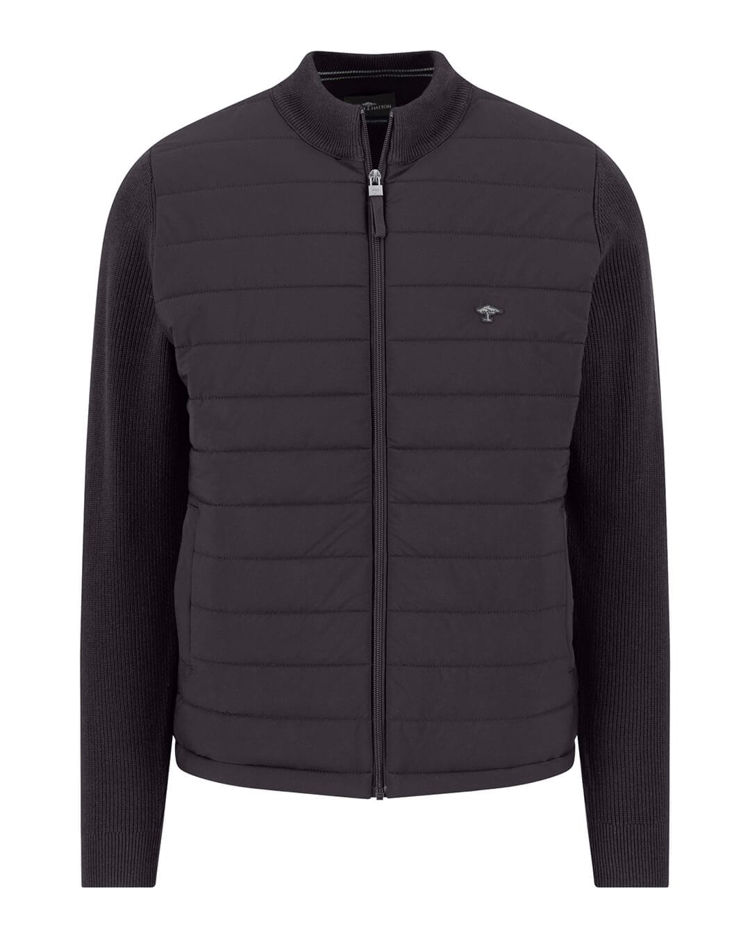 Fynch-Hatton Jumpers HYBRID CARDIGAN NYLON CHARCOAL F998