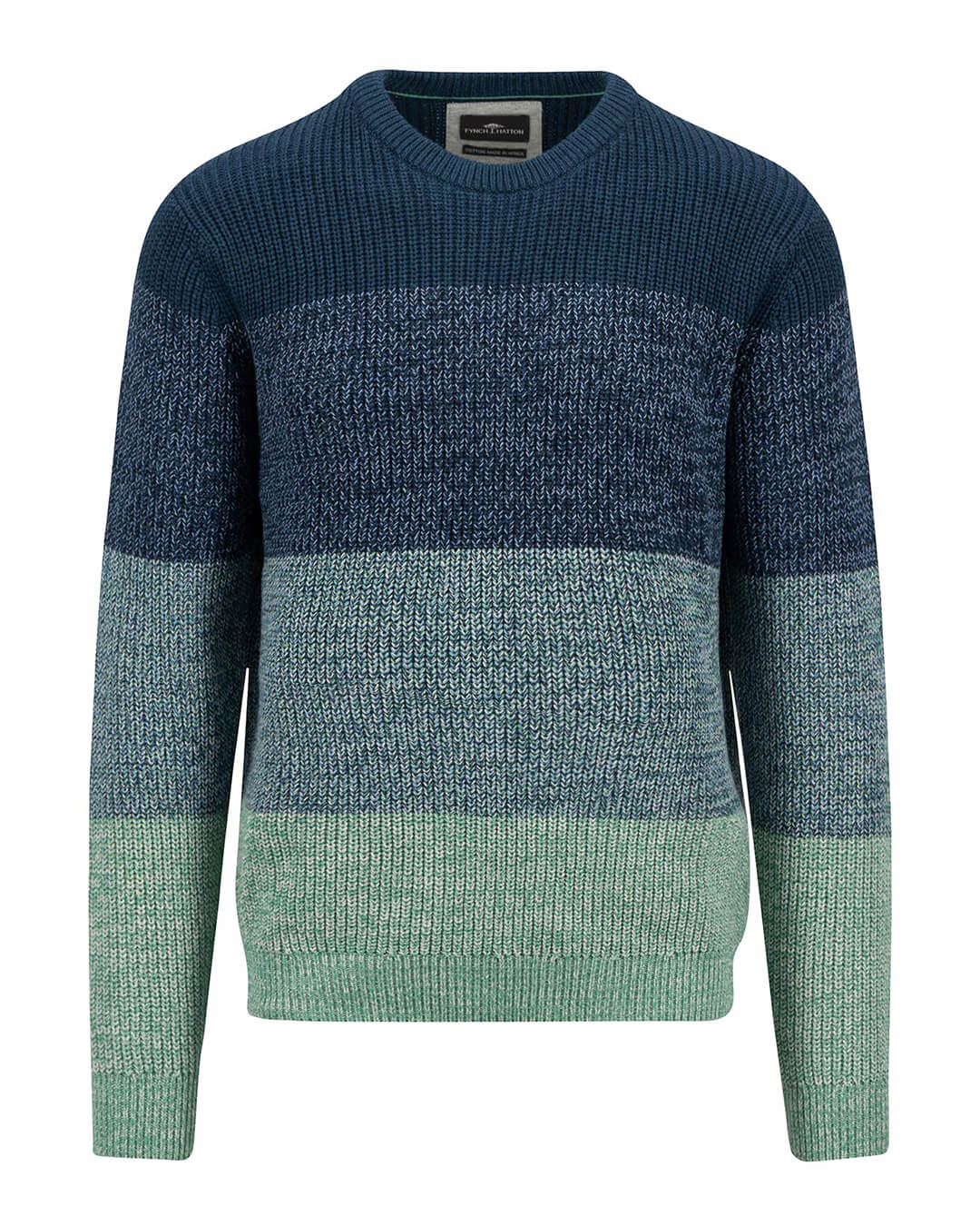 Fynch-Hatton Jumpers O-Neck Mouline Degrade Dark Teal F624 AW24 New  1409246F624