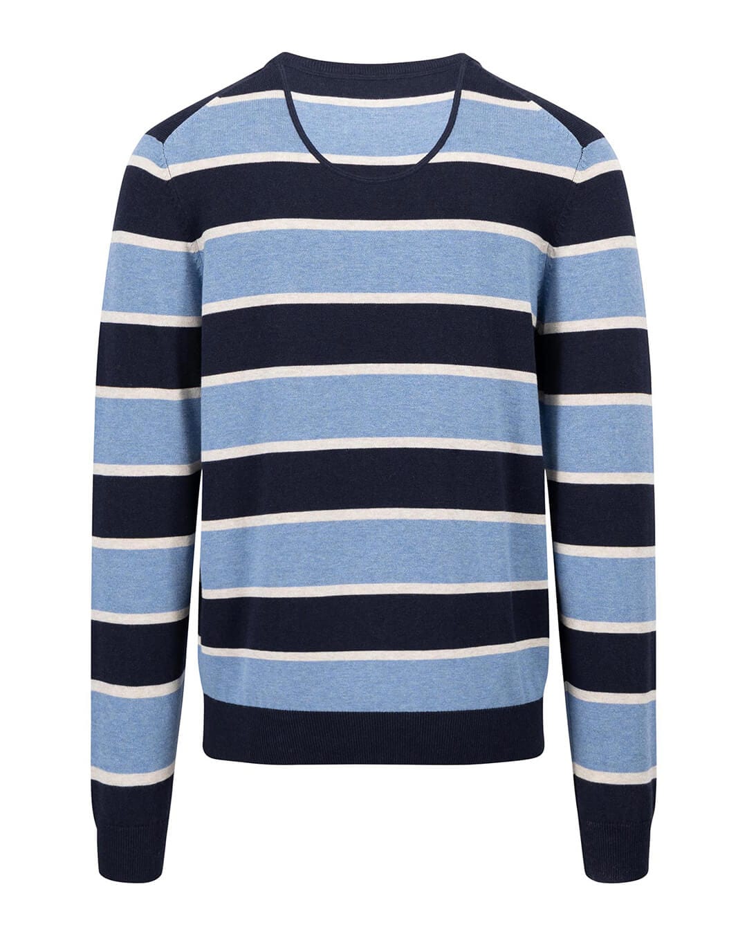 Fynch-Hatton Jumpers O-Neck Stripe Superfine Cloud Blue F625 AW24 New  1414218F625