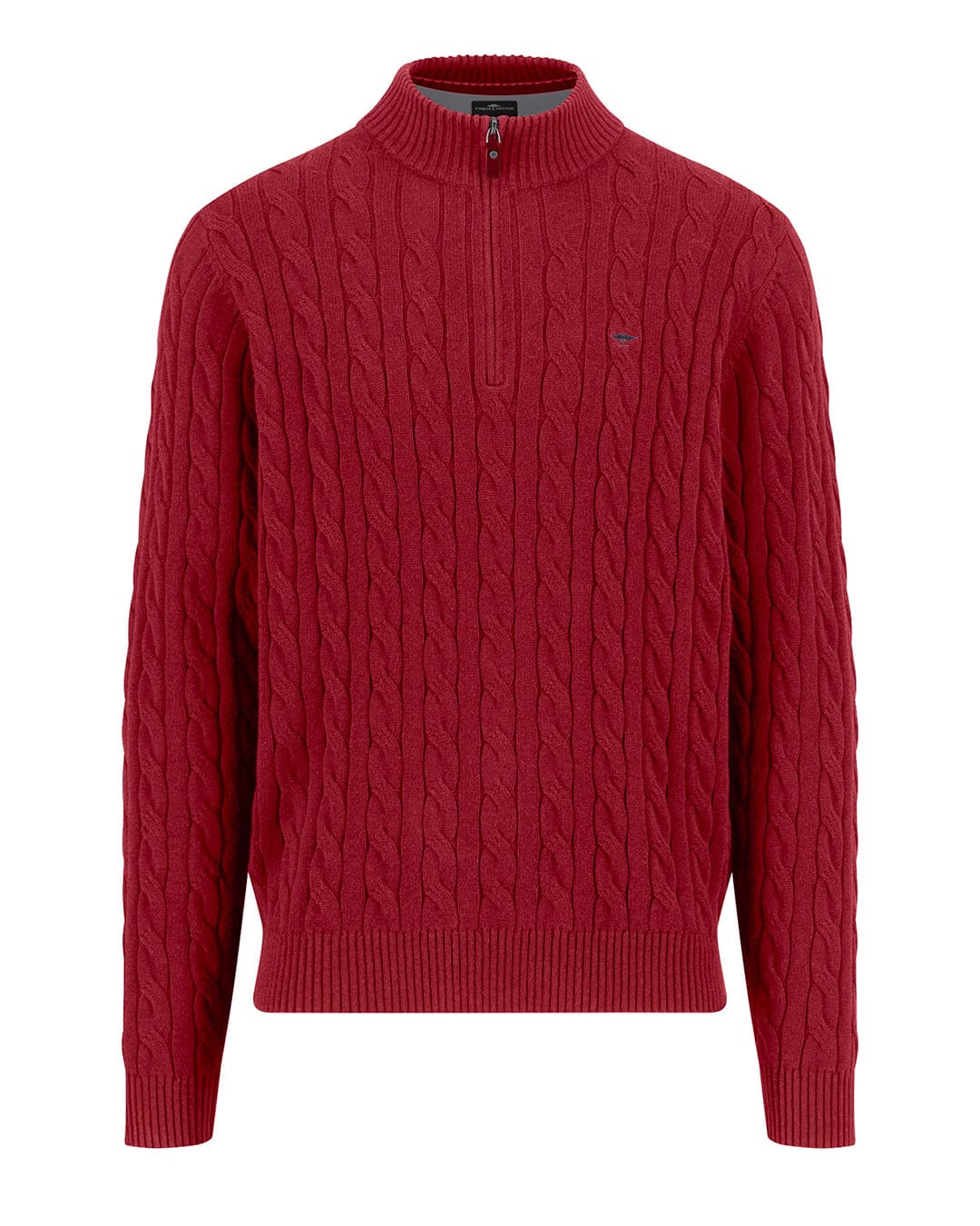 Fynch-Hatton Jumpers ZIP TROYER CABLE SUPERSOFT RED F367
