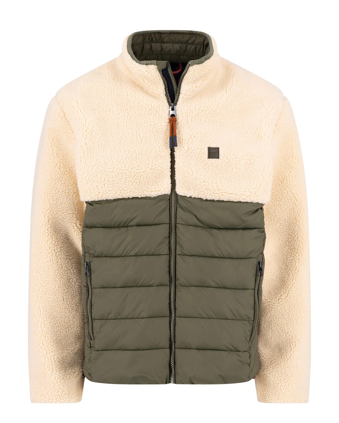 Fynch-Hatton Outerwear Fynch-Hatton Green Teddy Puffer Hybrid Vest Gilet