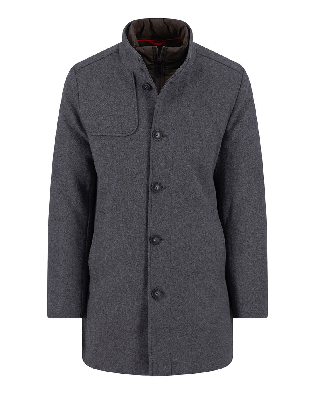 Fynch-Hatton Outerwear Fynch-Hatton Grey Standcollar Rws Insert Coat