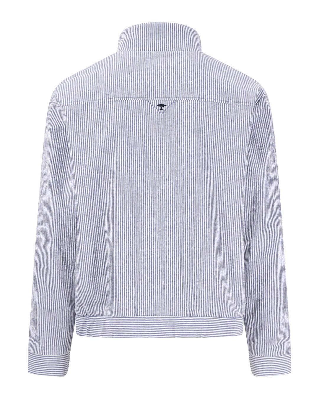 Fynch-Hatton Outerwear Fynch-Hatton Striped Seersucker Blue Blouson Jacket