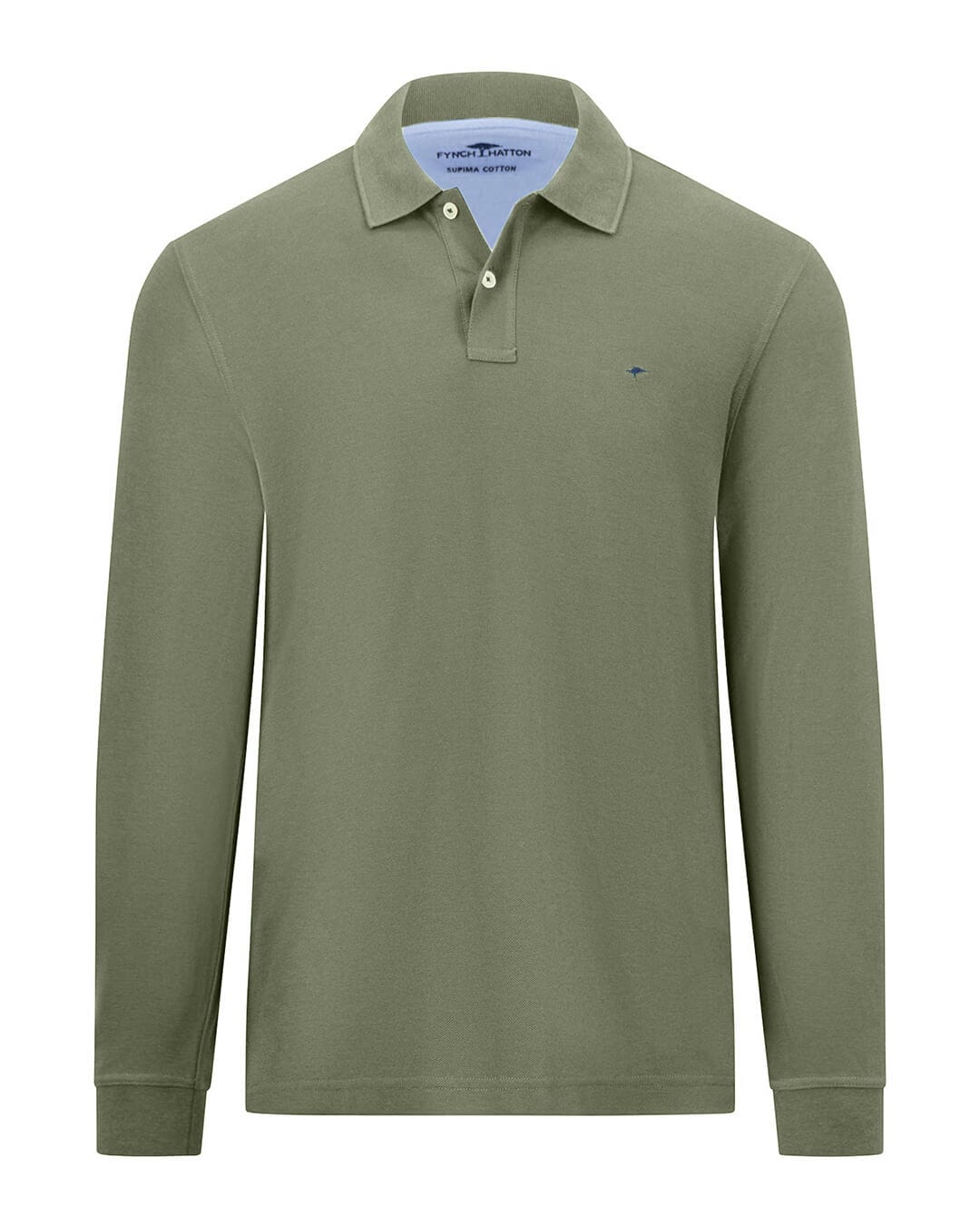 Fynch-Hatton Polo Shirts Basic Polo Ls Supima Light Khaki F718 AW24 New  14141701F718