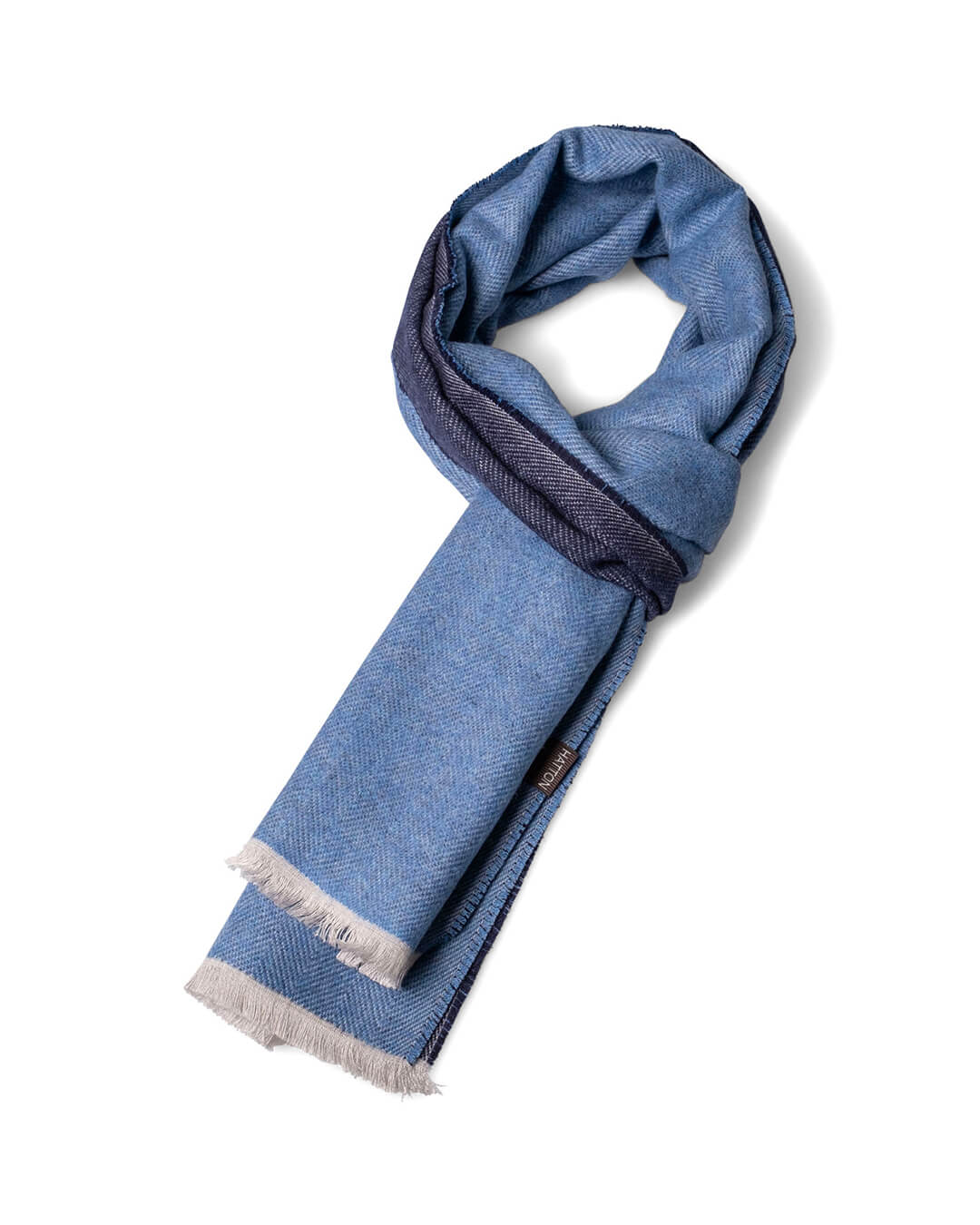 Fynch-Hatton Scarves ONE Fynch-Hatton Blue Heringbone Wool Scarf