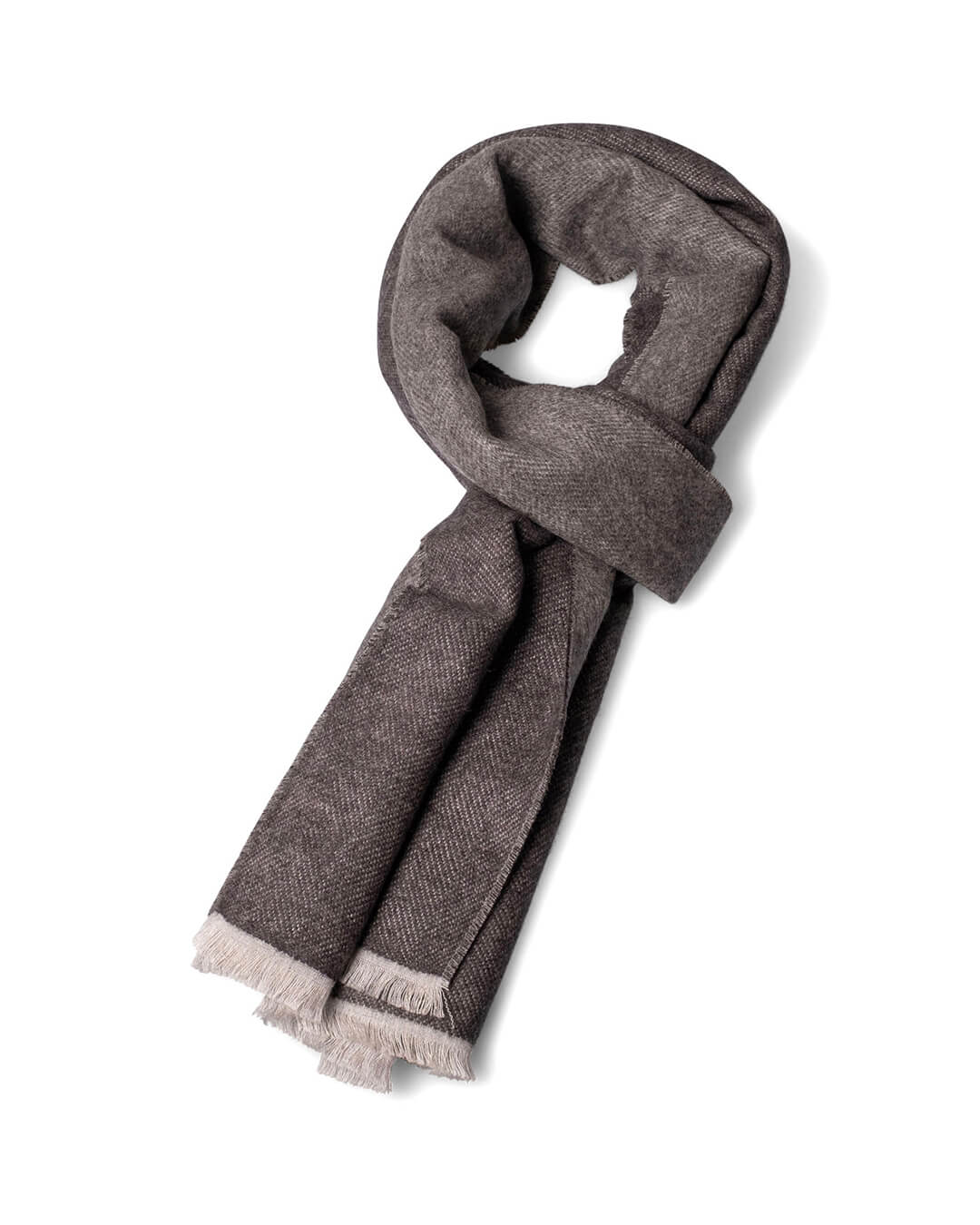 Fynch-Hatton Scarves ONE Fynch-Hatton Charcoal Heringbone Wool Scarf