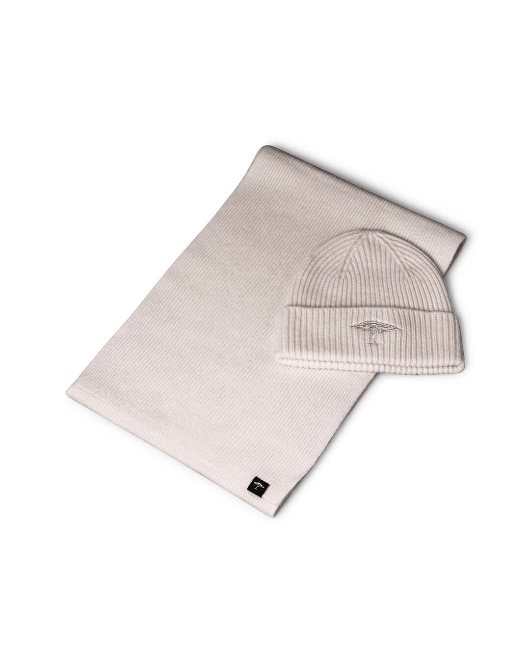 Fynch-Hatton Scarves ONE Fynch-Hatton White Set Beanie & Scarf