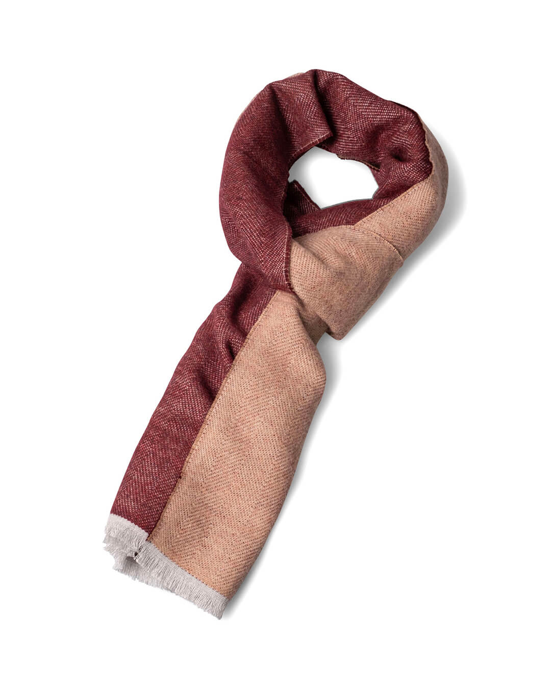 Fynch-Hatton Scarves ONE HERINGBONE WOOL SCARF BURGUNDY F368