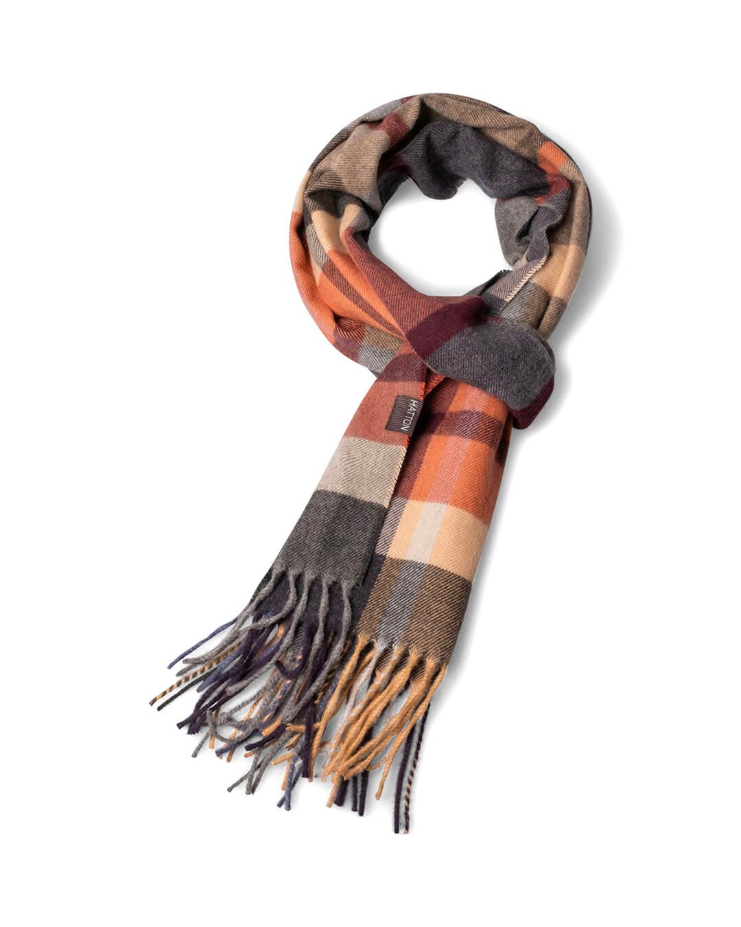 Fynch-Hatton Scarves ONE SOFT CHECK SCARF BURGUNDY F368