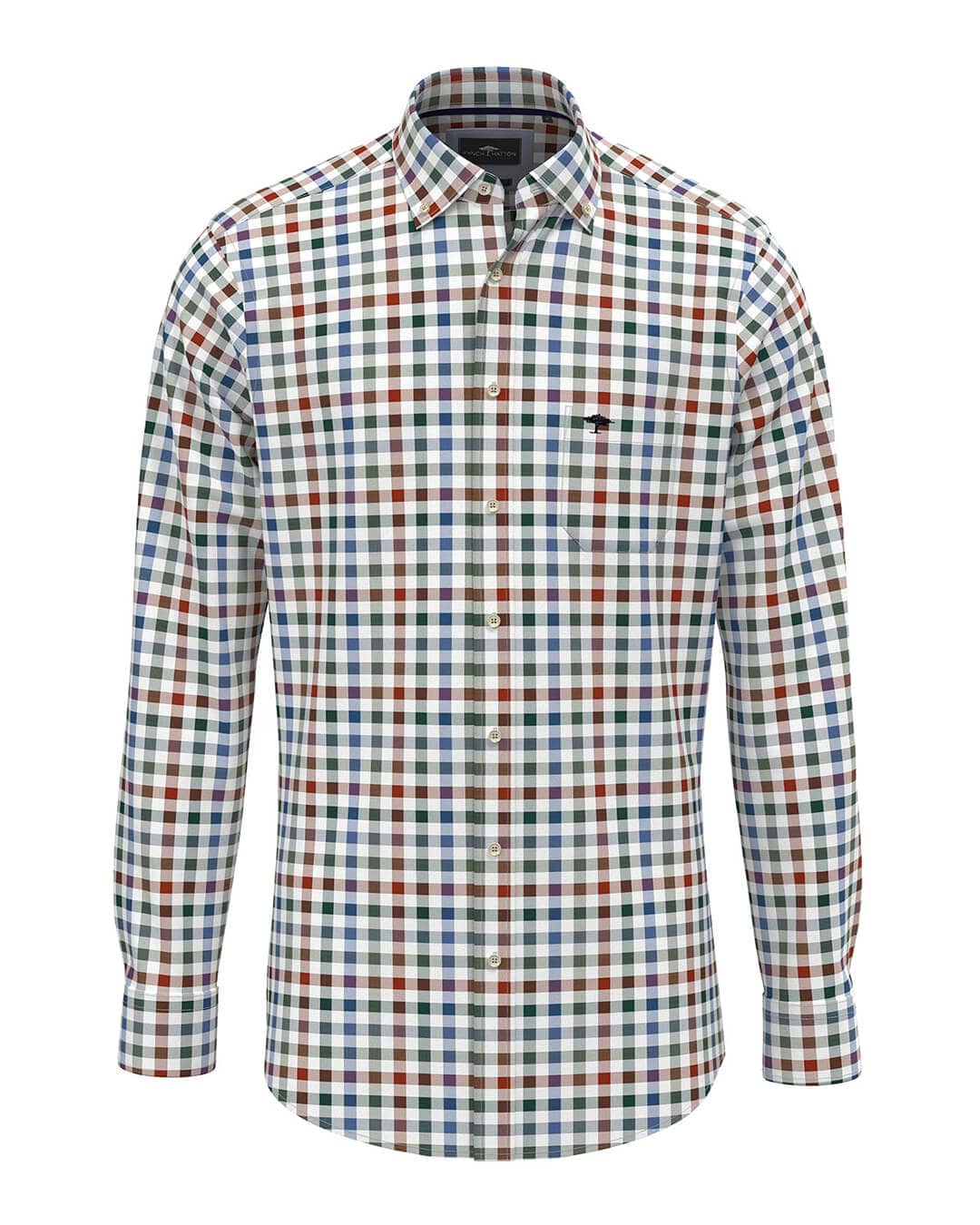 Fynch-Hatton Shirts Classic Combi Check Bd Ls Rust F302 AW24 New  14148000F302