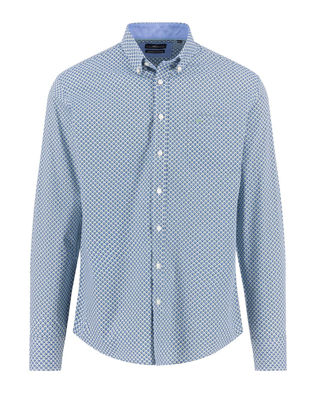 Fynch-Hatton Shirts COMBI PRINT BD LS GREEN F734