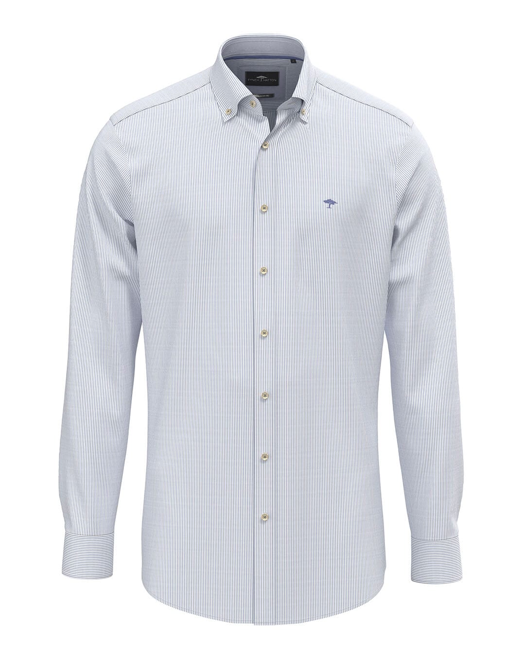 Fynch-Hatton Shirts FINE OXFORD STRIPE BD LS BLUE F604