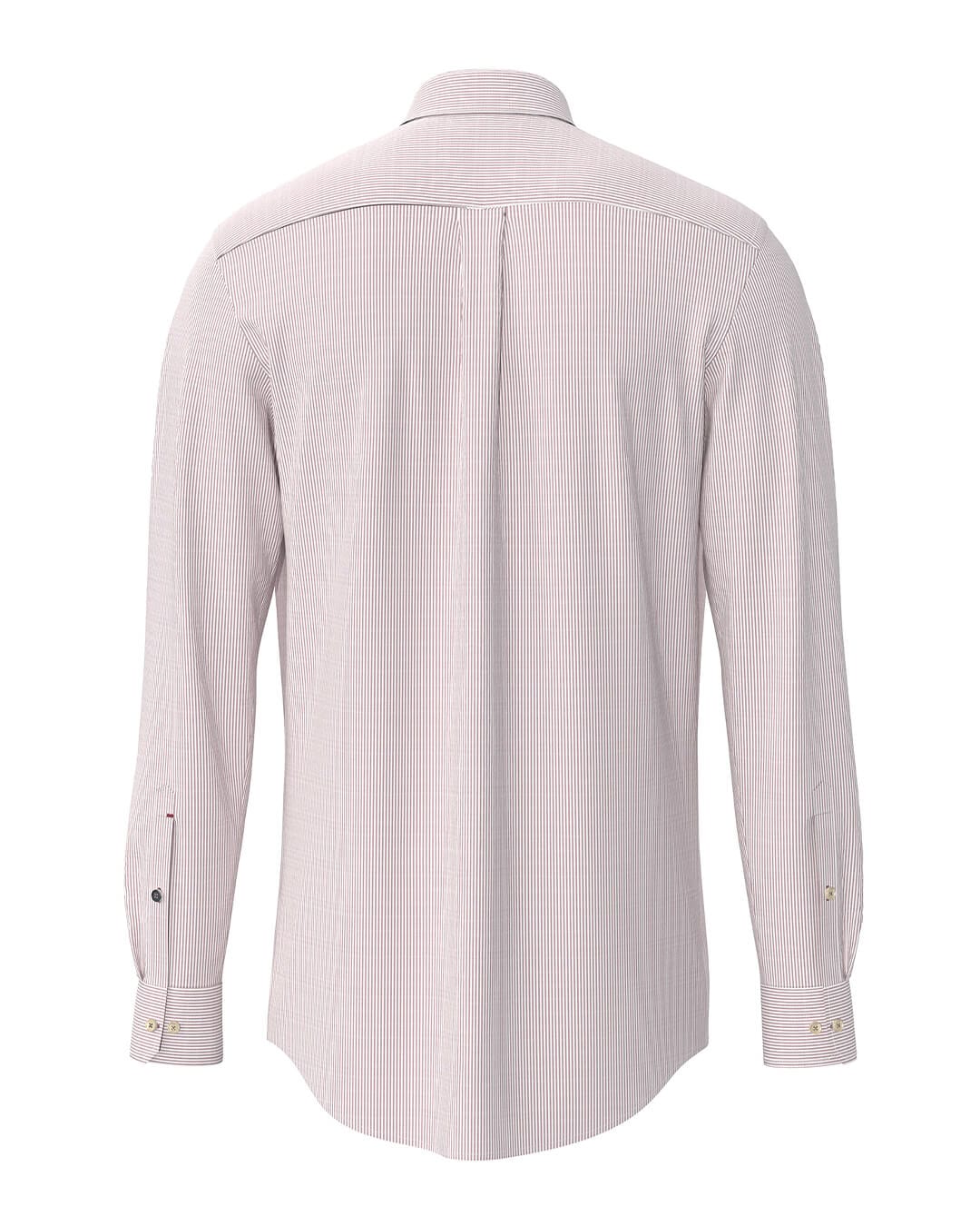 Fynch-Hatton Shirts FINE OXFORD STRIPE BD LS RASPBERRY F415