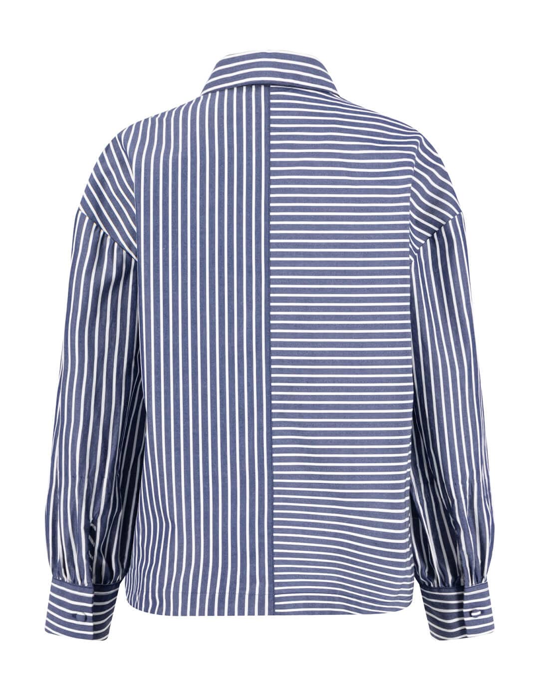 Fynch-Hatton Shirts Fynch-Hatton Blue Blouse Asym Stripe Shirt