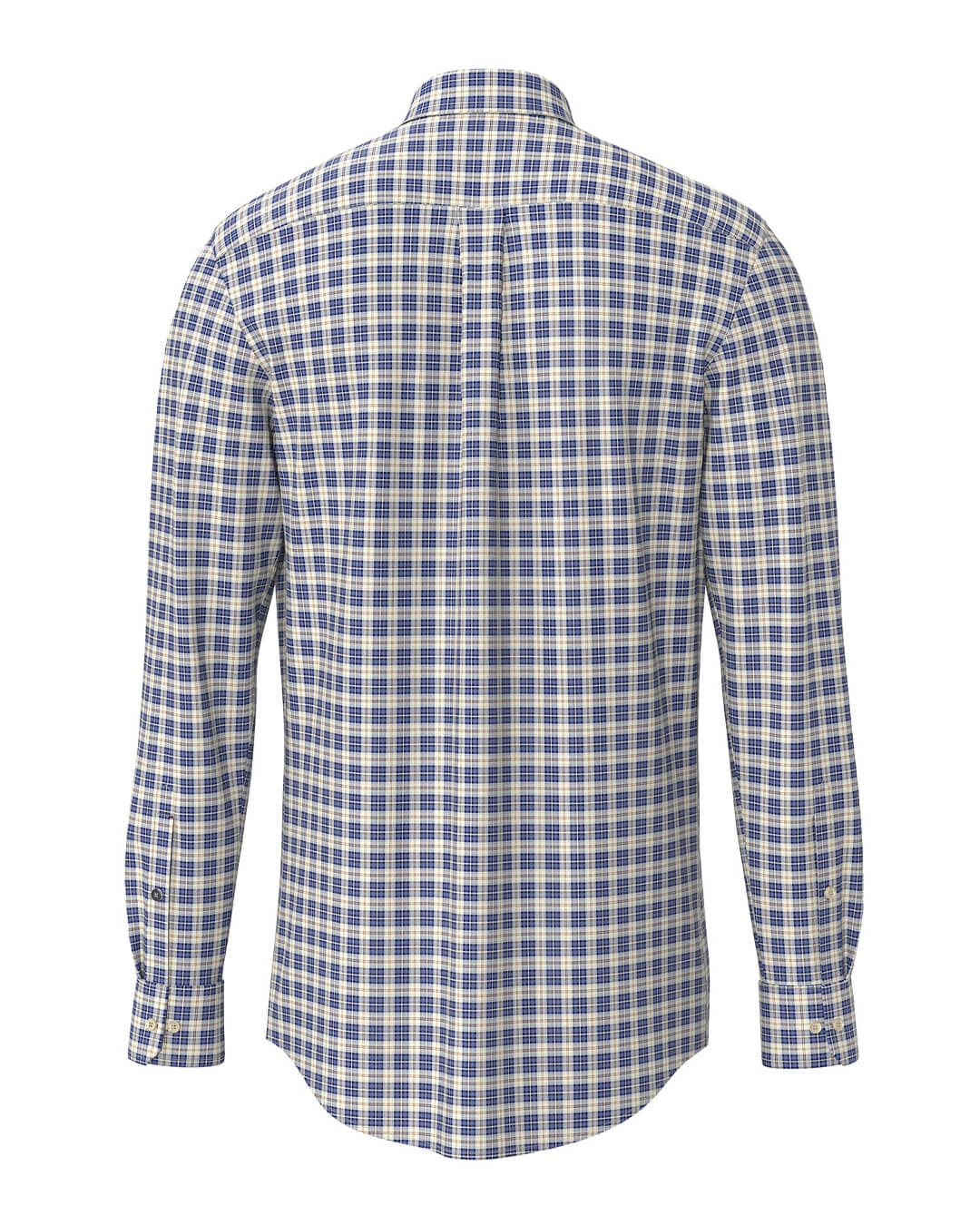 Fynch-Hatton Shirts Fynch-Hatton Blue Classic Poplin Check Bd Ls Shirt