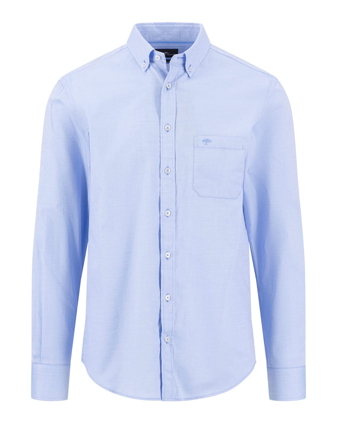 Fynch-Hatton Shirts Fynch-Hatton Blue Fynch-Hatton Essential Dobby Bd Ls Crystal Blue F604