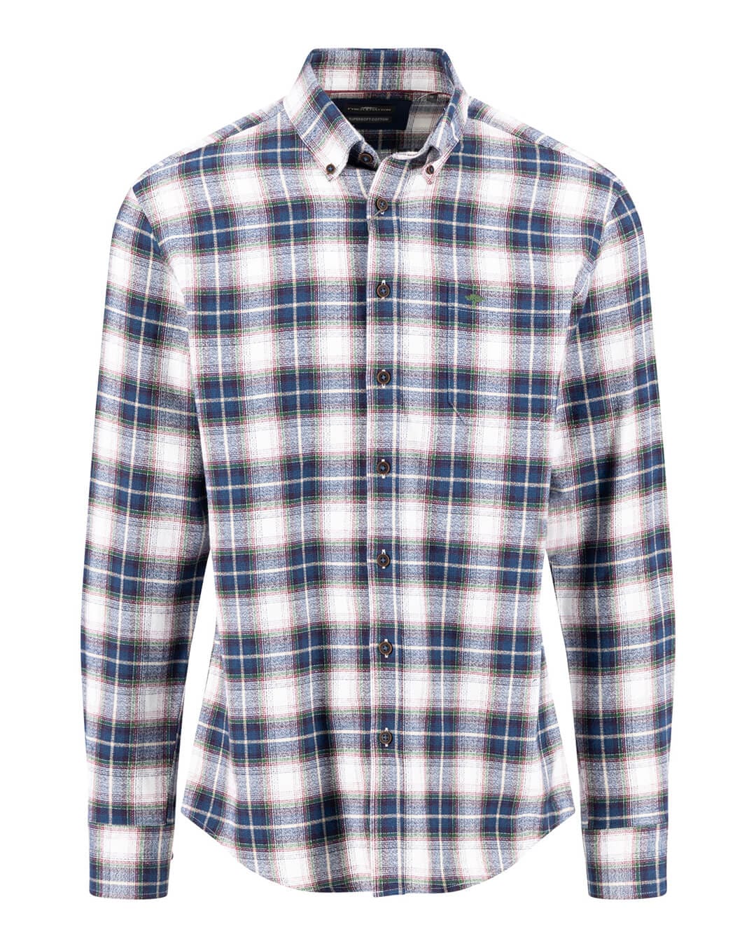 Fynch-Hatton Shirts Fynch-Hatton Green Colorful Check Bd Ls Shirt