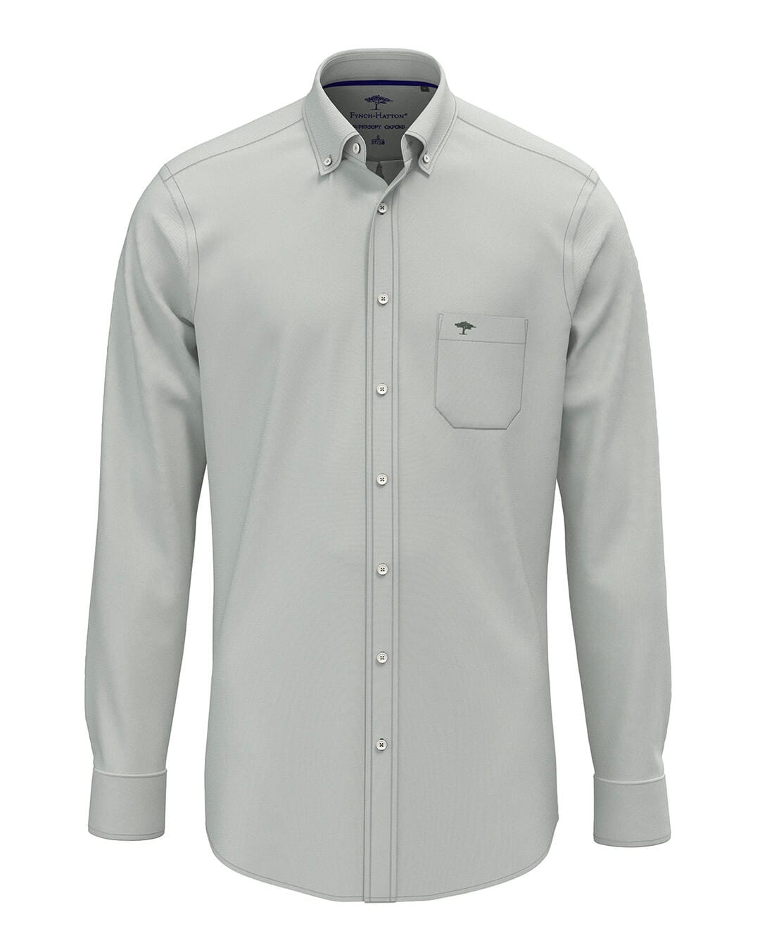 Fynch-Hatton Shirts Fynch-Hatton Green Essential Oxford Solid Bd Ls Shirt