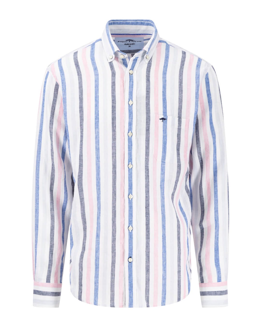 Fynch-Hatton Shirts Fynch-Hatton Linen Striped Pink Shirt