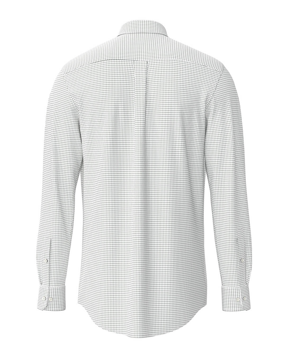 Fynch-Hatton Shirts Fynch-Hatton White And Green Essential Oxford Ls Shirt