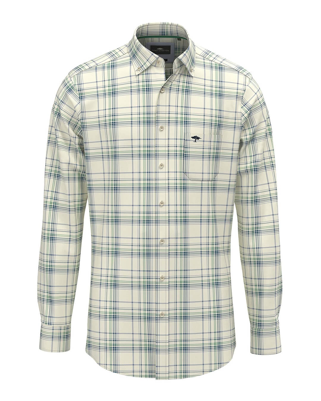 Fynch-Hatton Shirts Modern Check Mix Bd Ls Winter White F826 AW24 New  14098010F826