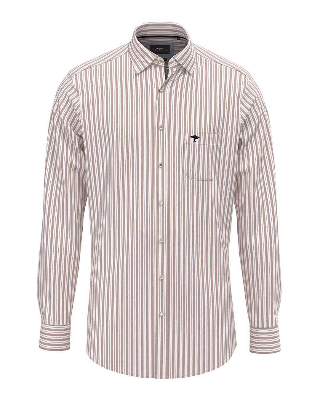 Fynch-Hatton Shirts Oxford Stripes Bd Ls Rust F302 AW24 New  14088043F302