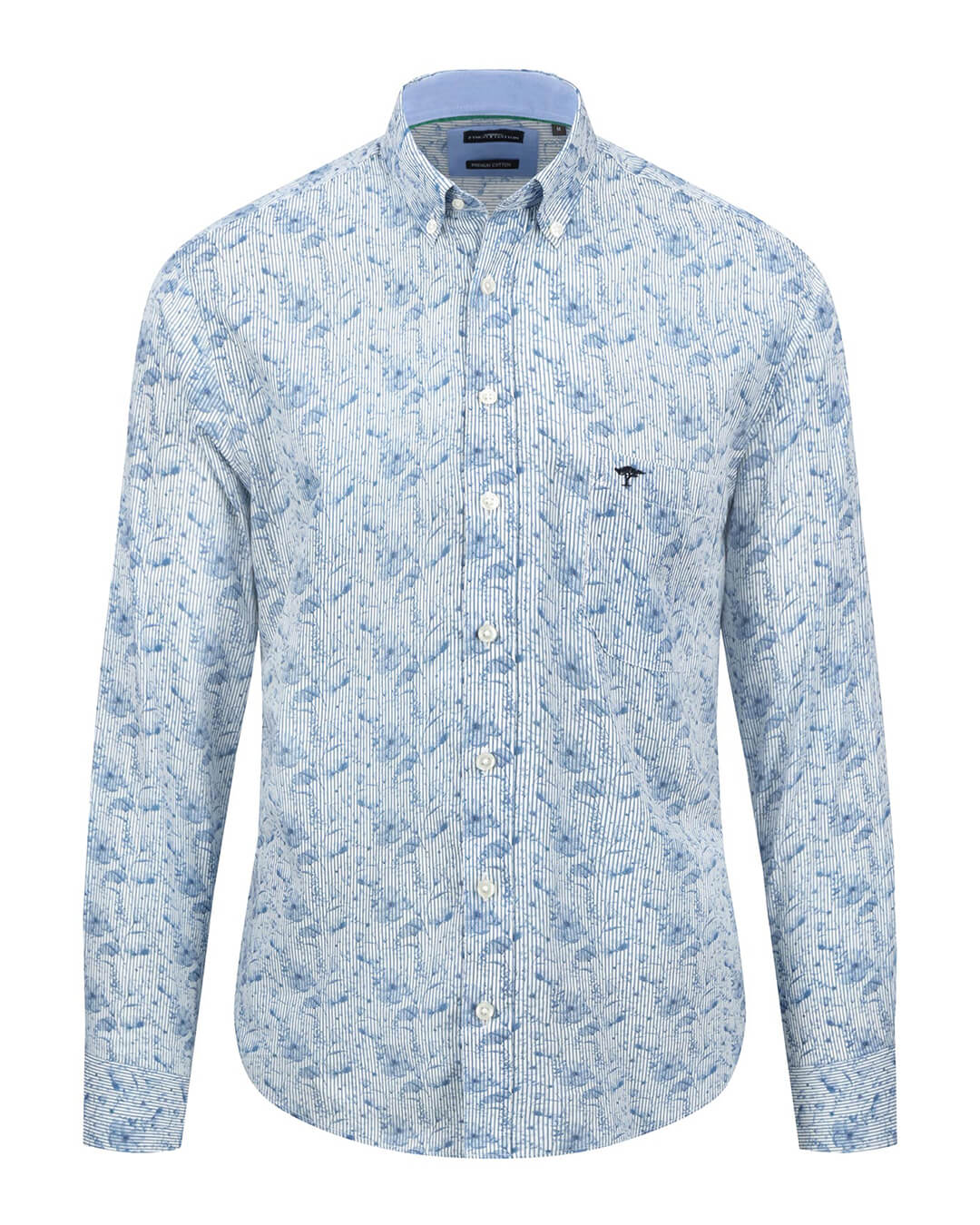 Fynch-Hatton Shirts Premium Flower Prints Bd Ls Cloud Blue F625 AW24 New  14095010F625