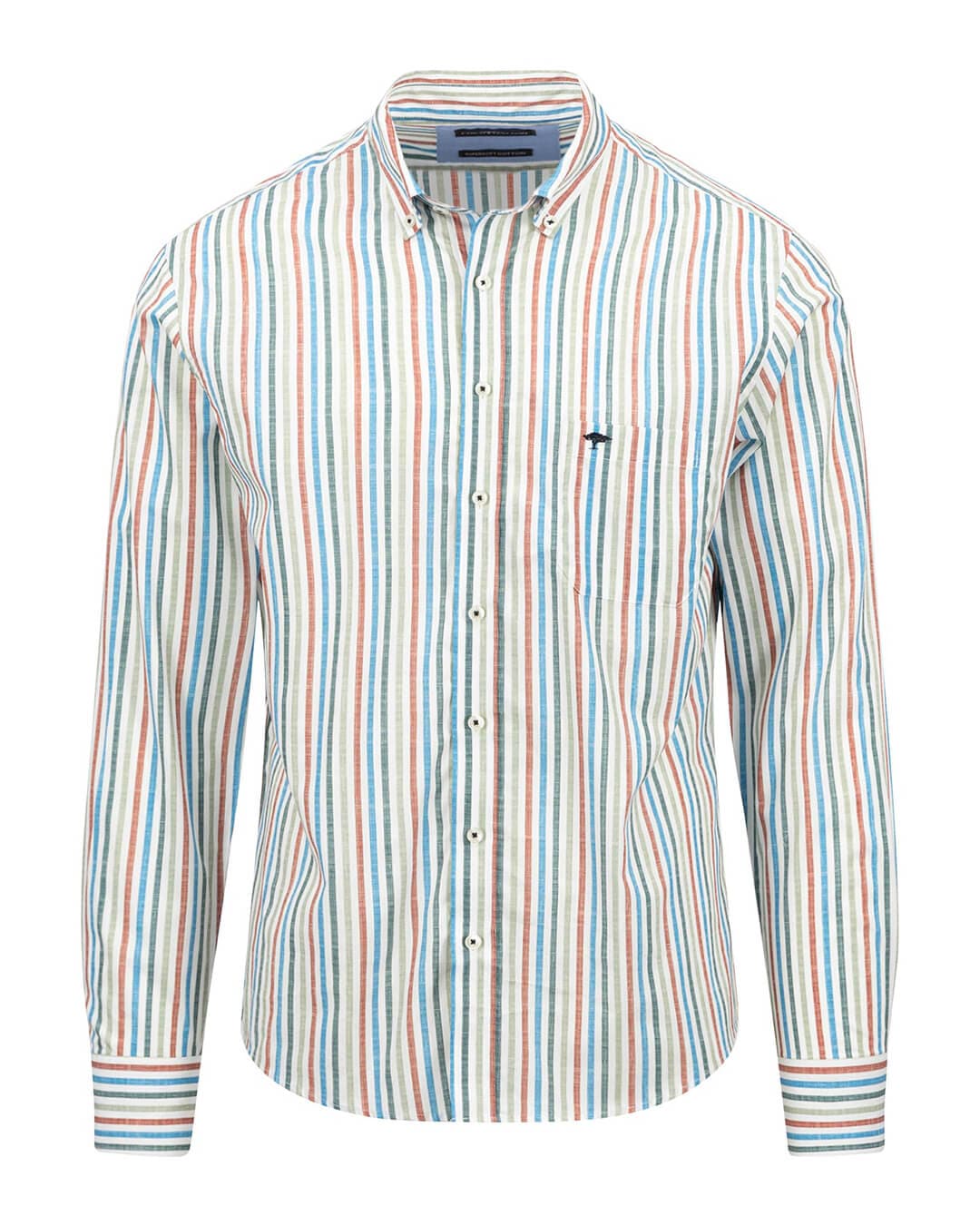 Fynch-Hatton Shirts Stripe Print Bd Ls Vibrant Blue F622 AW24 New  14085030F622