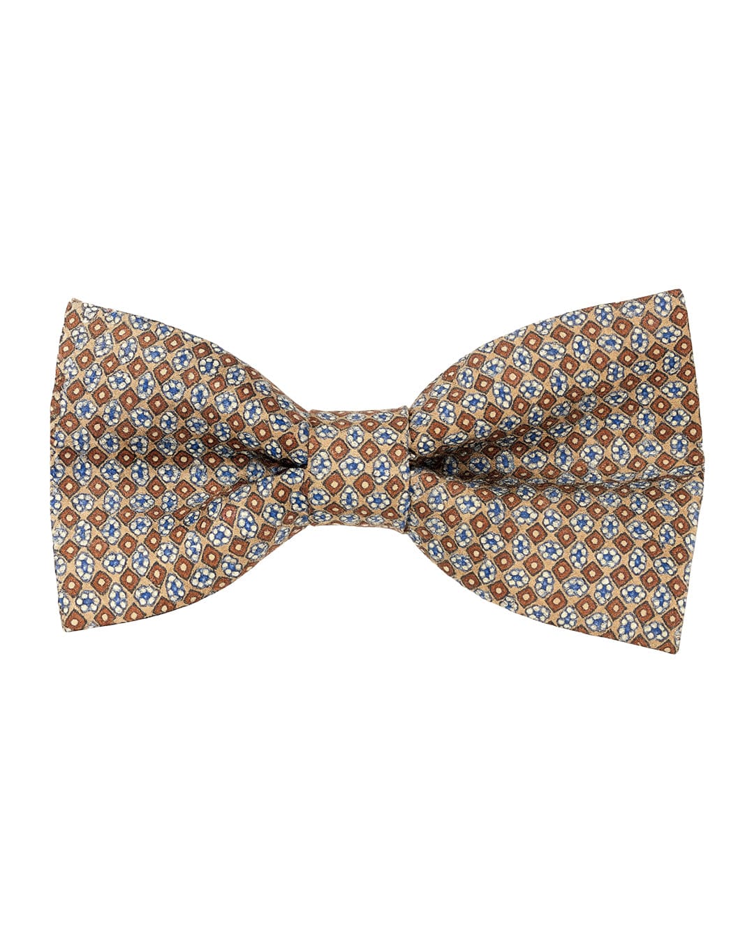 Gagliardi Bow Ties One Size Gagliardi Beige Bow Tie Italian Silk Twill Micro Paisley