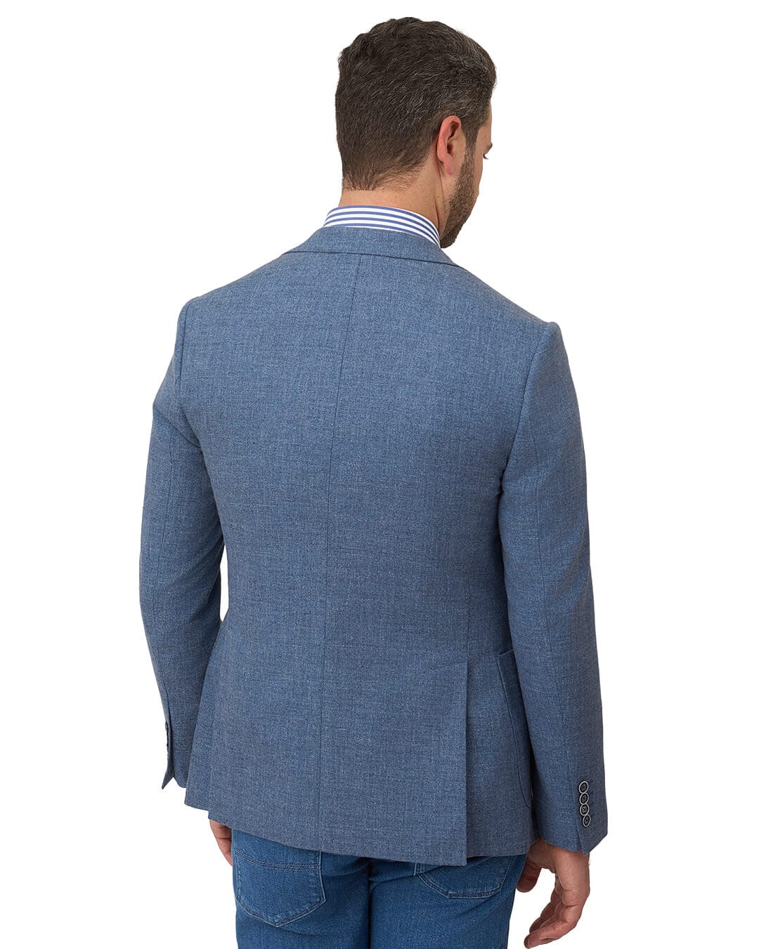 Gagliardi Jackets Gagliardi Blue Jacket Basketweave Cotton Blend