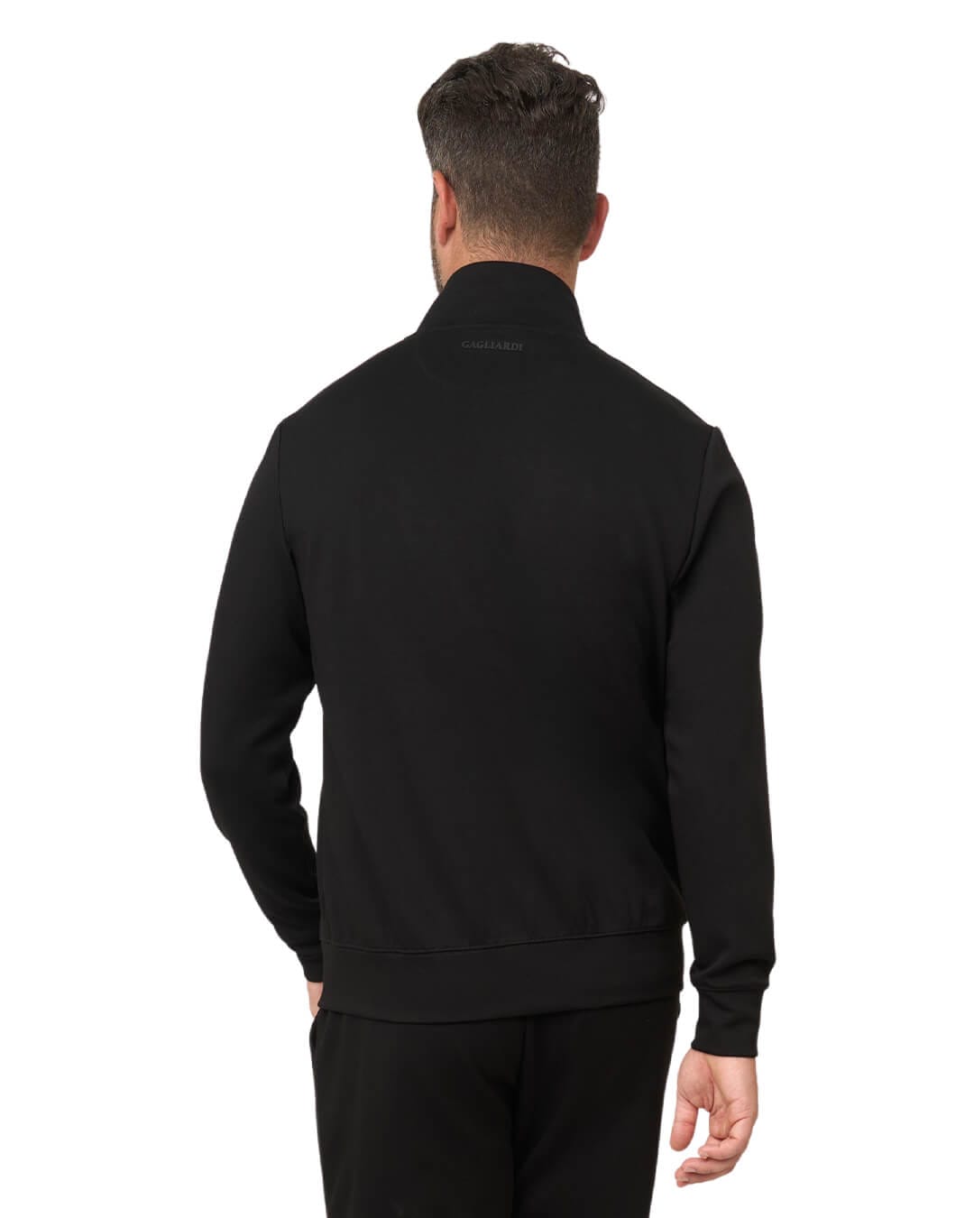 Gagliardi Jumpers Gagliardi Black Sweatshirt Full Zip Interlock