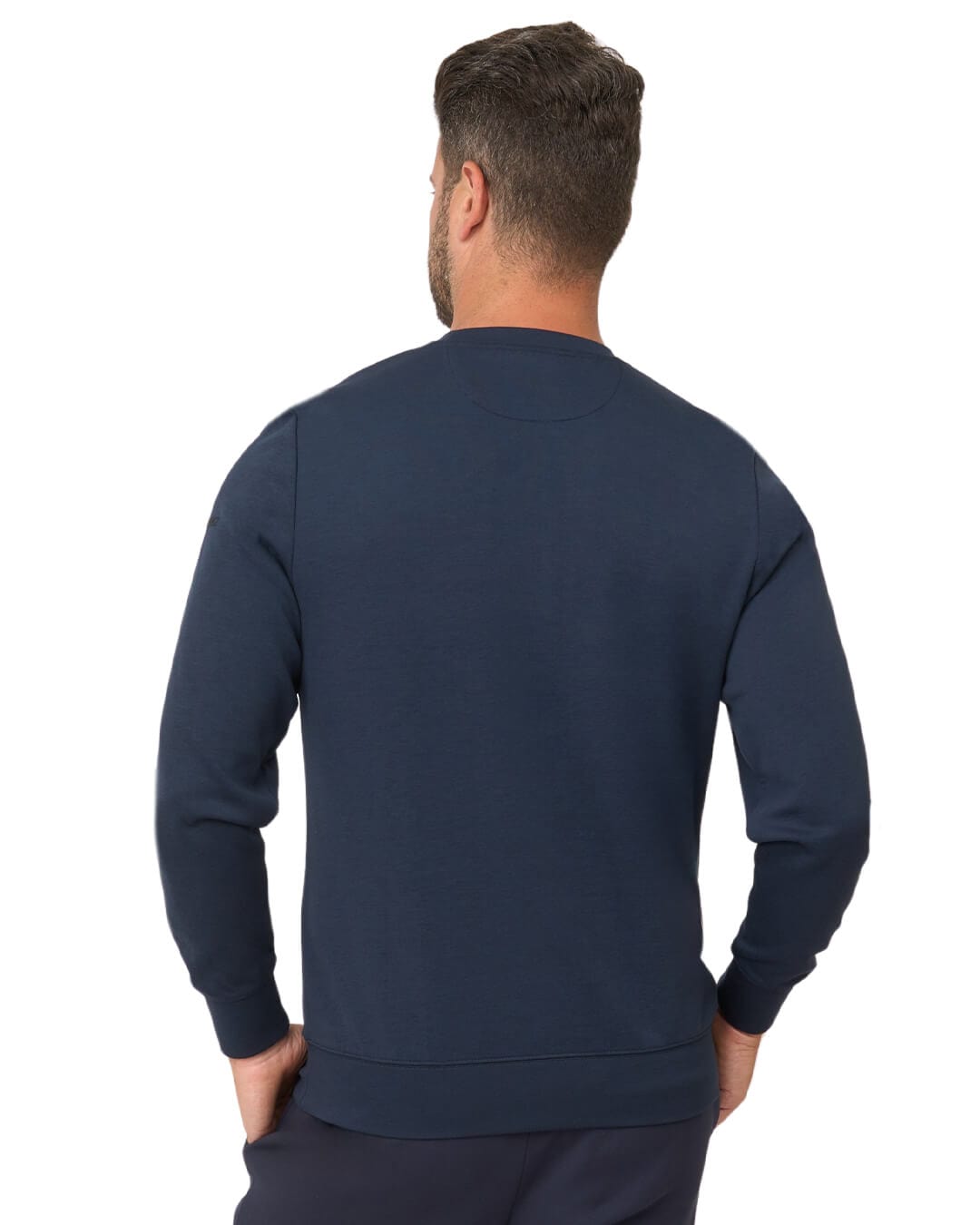 Gagliardi Jumpers Gagliardi Navy Interlock Crew Neck Sweatshirt