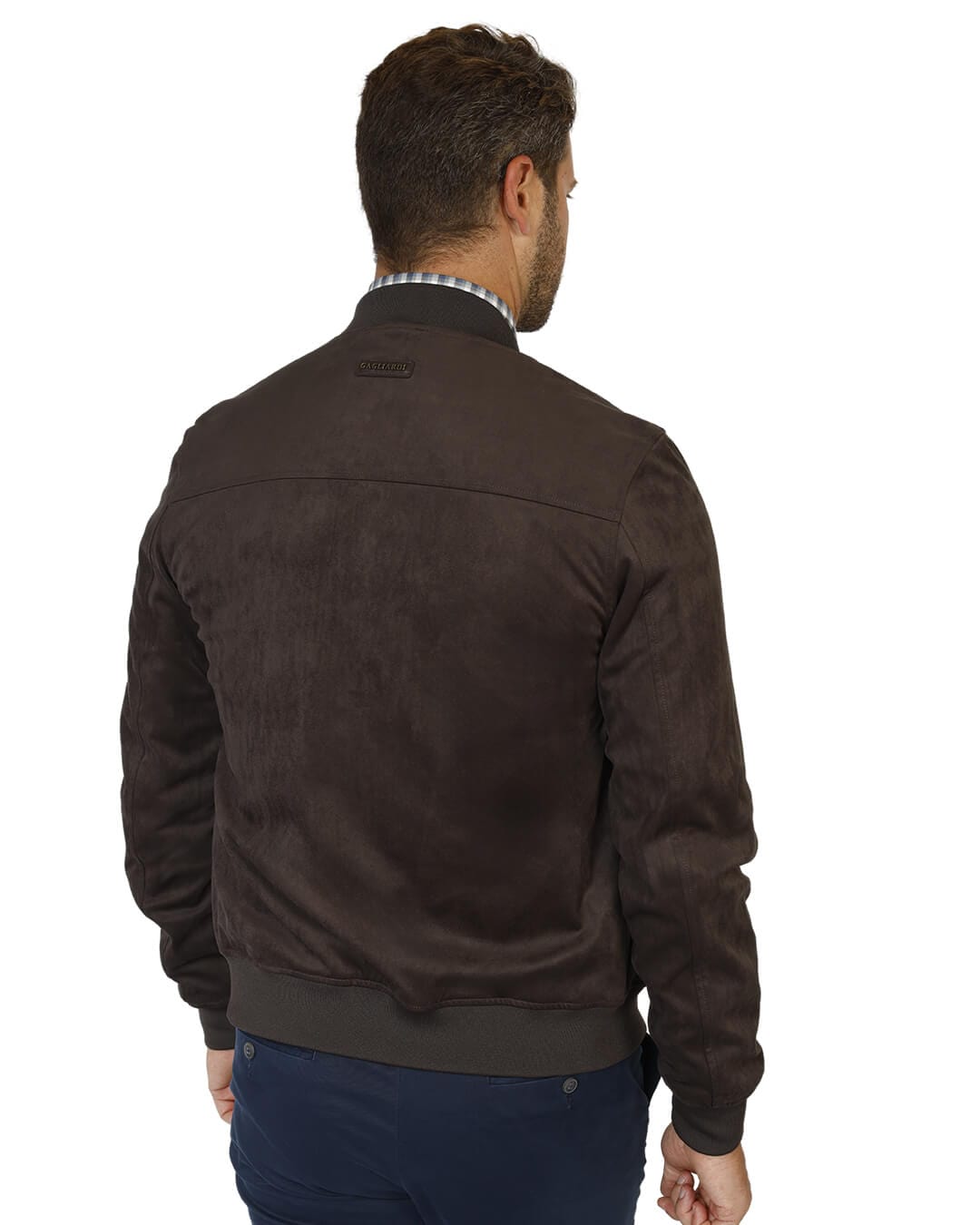 Gagliardi Outerwear Gagliardi Brown Faux Suede Bomber Jacket